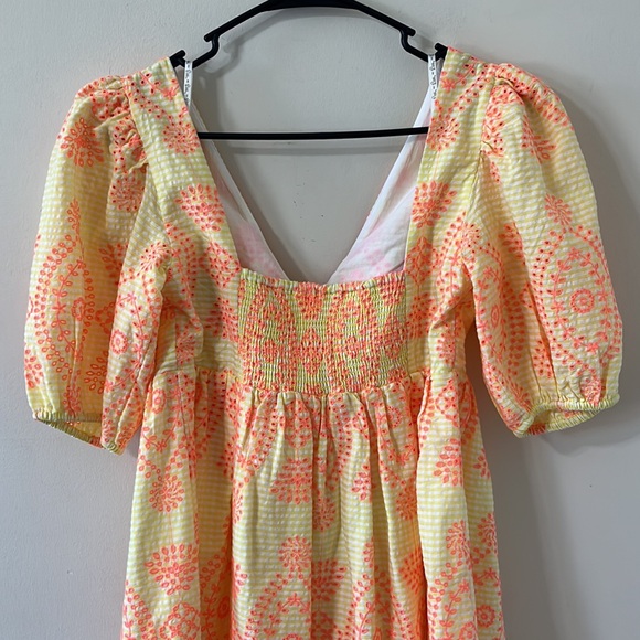 Lilly Pulitzer Sarafina Eyelet Babydoll Dress Calla Yellow Gingham NWT Size 2 - Picture 9 of 14